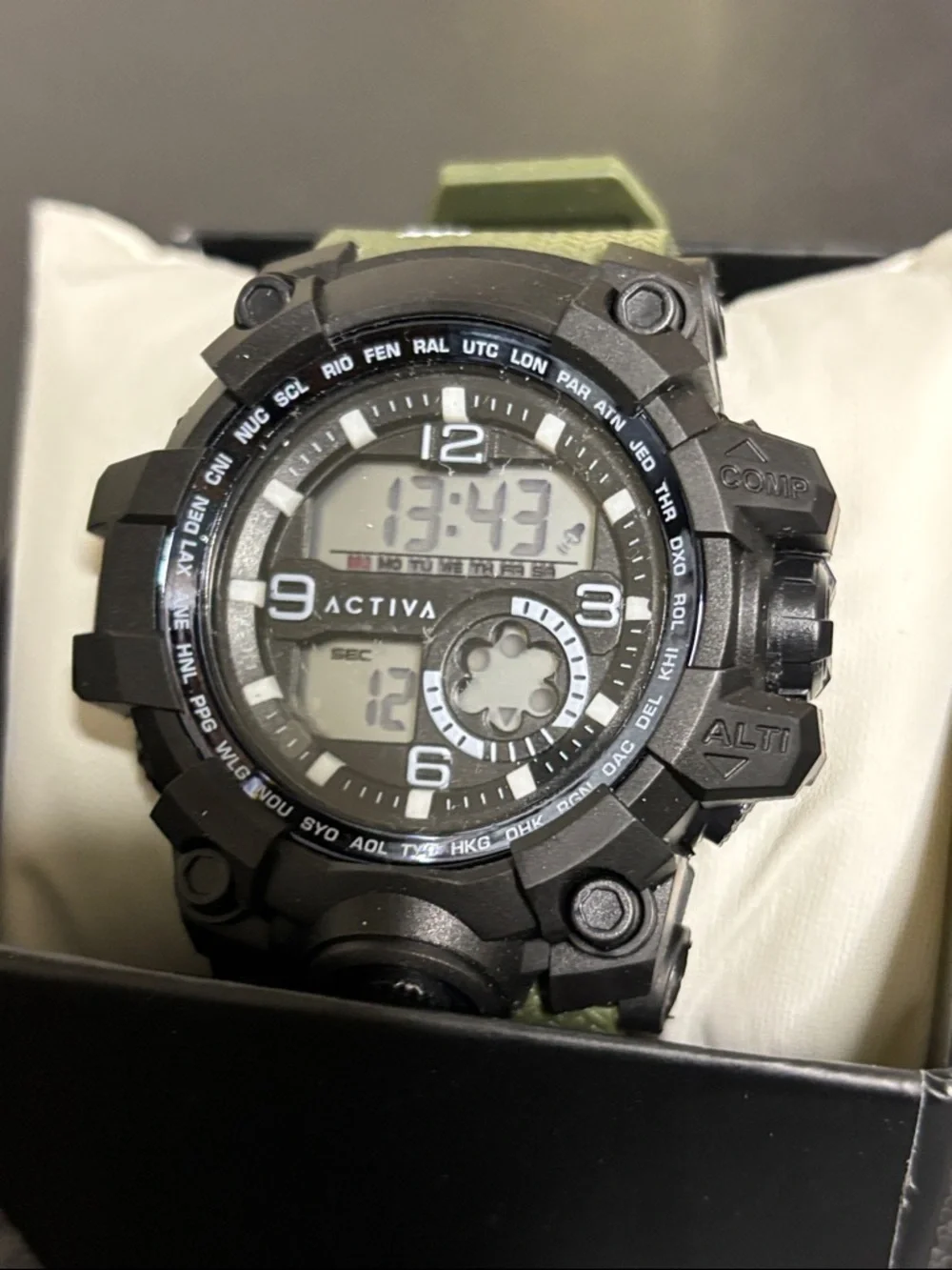 Activa X Invicta Men's Digital Watch - 54.5mm, Green Camo New Working